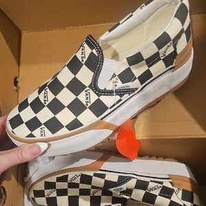 Vans Black and White Checkered Slip-On Sneakers